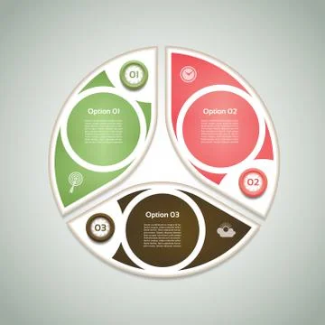 Cyclic diagram with three steps and icons. eps 10 Stock Illustration