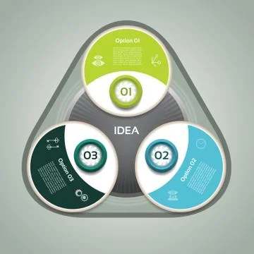 Cyclic diagram with three steps and icons. eps 10 Stock Illustration