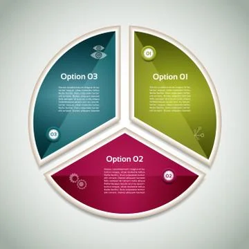 Cyclic diagram with three steps and icons. eps 10 Stock Illustration