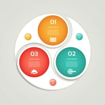 Cyclic diagram with three steps and icons. eps 10 Stock-Illustration