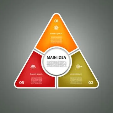 Cyclic diagram with three steps and icons. eps 10 Stock Illustration
