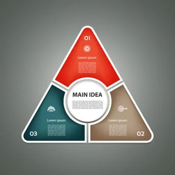 Cyclic diagram with three steps and icons. eps 10 Stock Illustration