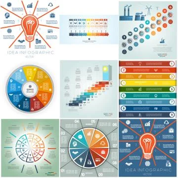 Cyclic processes nine and ten steps Stock Illustration