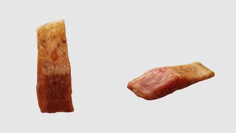 Cyclic rotation of two types of salmon around their axis. Alpha Channel. Stock Footage 309335924