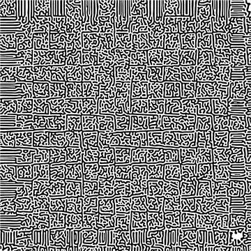 Cyclic Symmetric Multiscale Turing Pattern. Monochrome texture イラスト素材