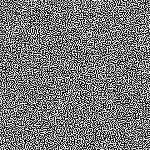 Cyclic Symmetric Multiscale Turing Pattern. Monochrome texture Illustrazione stock