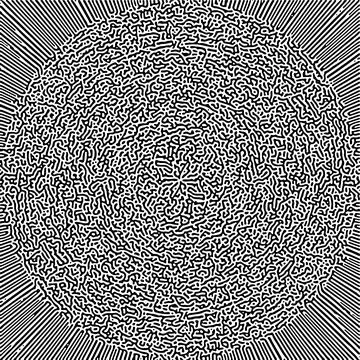 Cyclic Symmetric Multiscale Turing Pattern. Monochrome texture Illustrazione stock