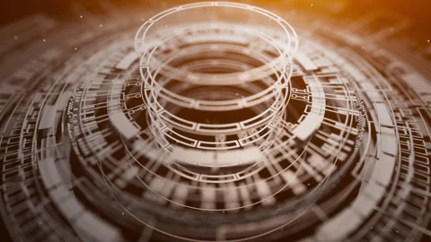 Cyclical animation of rotating digital interface. Loop motion. Video stock 317501899
