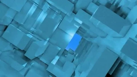 Cyclical flight chamber through cubes Stock Footage 98247055