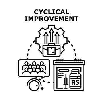 Cyclical improvement process boosting business growth concept Stock Illustration
