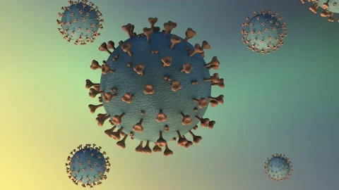 Cyclical movement of SARS-CoV-2 coronavirus molecules Stock Footage 130326041
