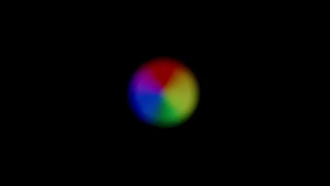 Cyclically Expanding Rainbow Orb, with soft, blurred segments in multiple colors Stockbeeldmateriaal 283397920