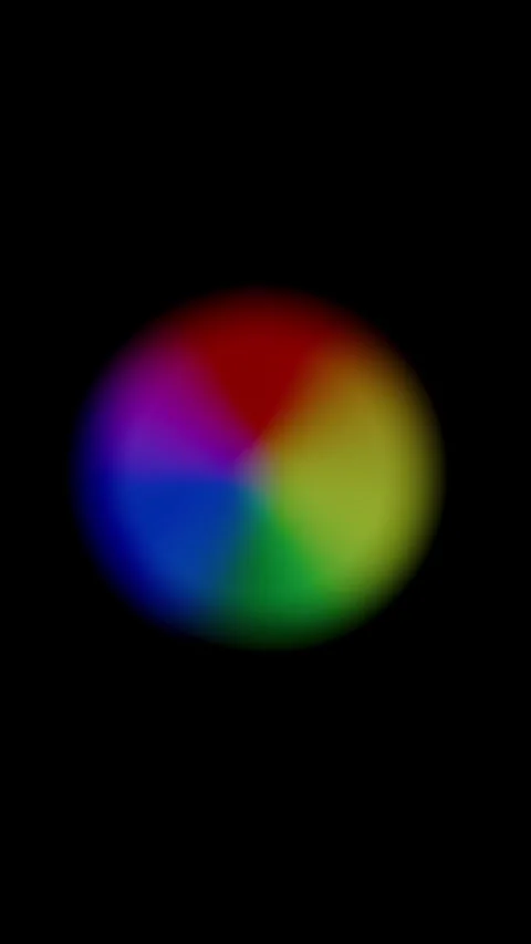 Cyclically Expanding Rainbow Orb, with soft, blurred segments in multiple colors 動画素材 283397970