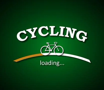 Cycling activity is loading with a bicycle silhouette design Stock Illustration