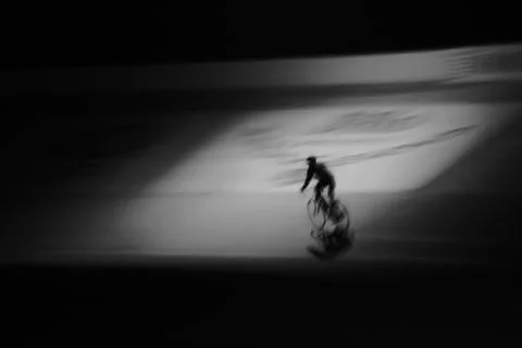 Cycling alone Stock Photos