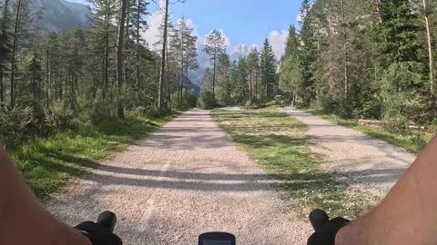 Cycling in the alps Stock Footage 284373641