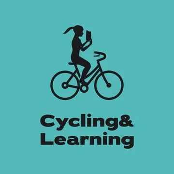 Cycling and Learning Logo Illustrazione stock