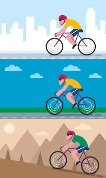 Cycling Backgrounds Иллюстрация