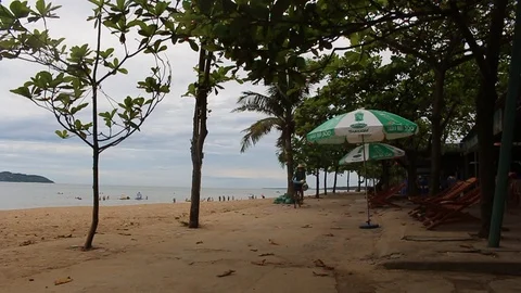Cycling on the beach Stock Footage 91241575