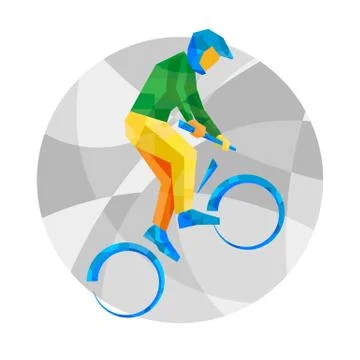 Cycling BMX with abstract patterns Stock Illustration