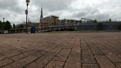 Cycling bridge Stock Footage 157645755