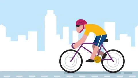 Cycling City Stock Footage 75493297