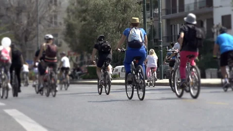 Cycling In The City Stock Footage 210234112