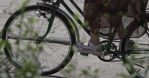 Cycling, close-up on wheels, 4K slomo Stock Footage 222091174