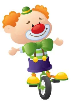Cycling clown Stock Illustration