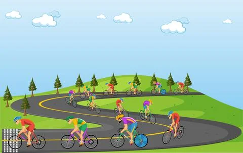 CYCLING COMPETITION Stock Illustration
