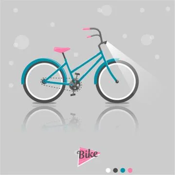 Cycling concept. Bicycle. Vector bright illustration of Bike. Trendy style for Stock Illustration