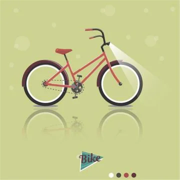 Cycling concept. Bicycle. Vector bright illustration of Bike. Trendy style for Stock Illustration