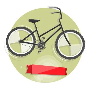 Cycling concept. Bicycle. Vector bright illustration of Bike. Trendy style for Stock Illustration