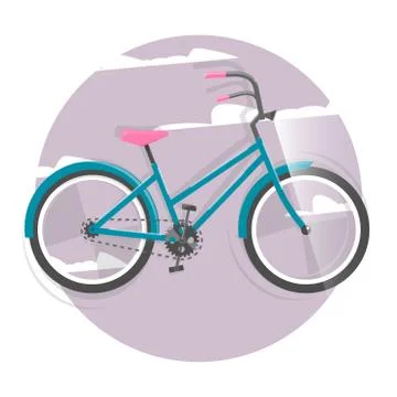 Cycling concept. Bicycle. Vector bright illustration of Bike. Trendy style for Stock Illustration