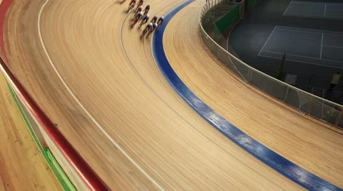Cycling in a curve Stock Footage 48412787