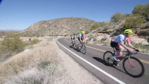 Cycling in the desert Stock Footage 272815082