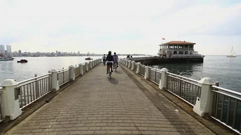 Cycling on the Dock Video stock 42552451