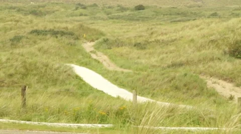 Cycling in the dunes Stock Footage 8644770