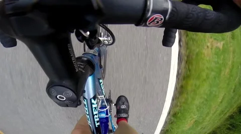 Cycling handle bar shooting down Stock Footage 40732588