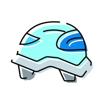 Cycling helmet protecting head while riding bicycle Stock Illustration