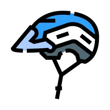 Cycling helmet protecting head while riding bicycle Stock Illustration