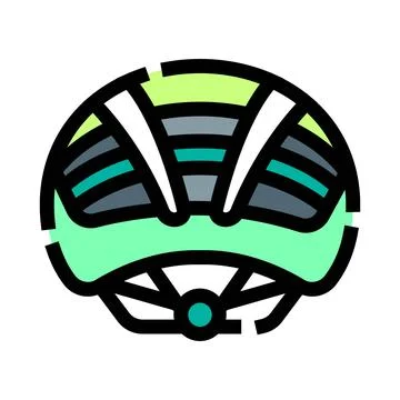 Cycling helmet protecting head while riding bicycle Stock Illustration