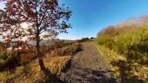 Cycling on the hills on ebike Video stock 264787525