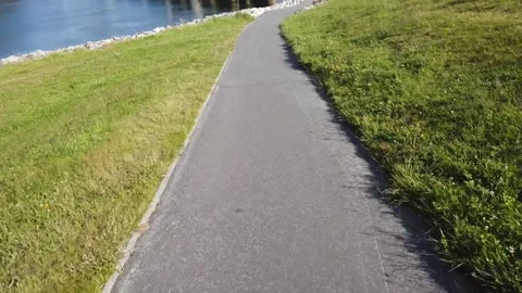 Cycling By The Hutt River Stock Footage 159242997