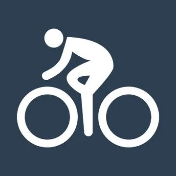 Cycling icon on black background. Stock Illustration