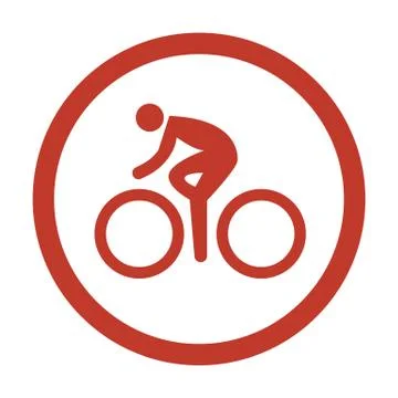 Cycling Icon on white background. Stock Illustration