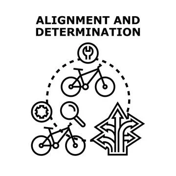 Cycling journey concept with path selection and maintenance Stock Illustration