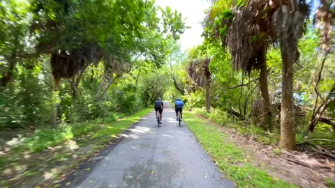 Cycling in key biscayne miami Stock Footage 162286091