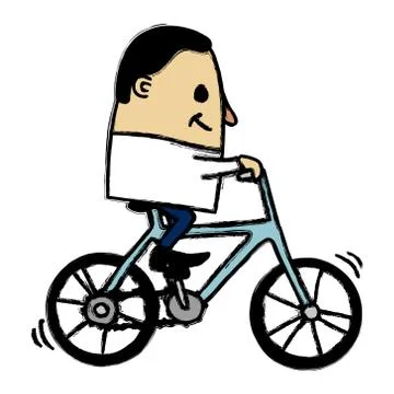 Cycling man Stock Illustration