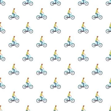 Cycling man seamless pattern for active lifestyle Stock Illustration